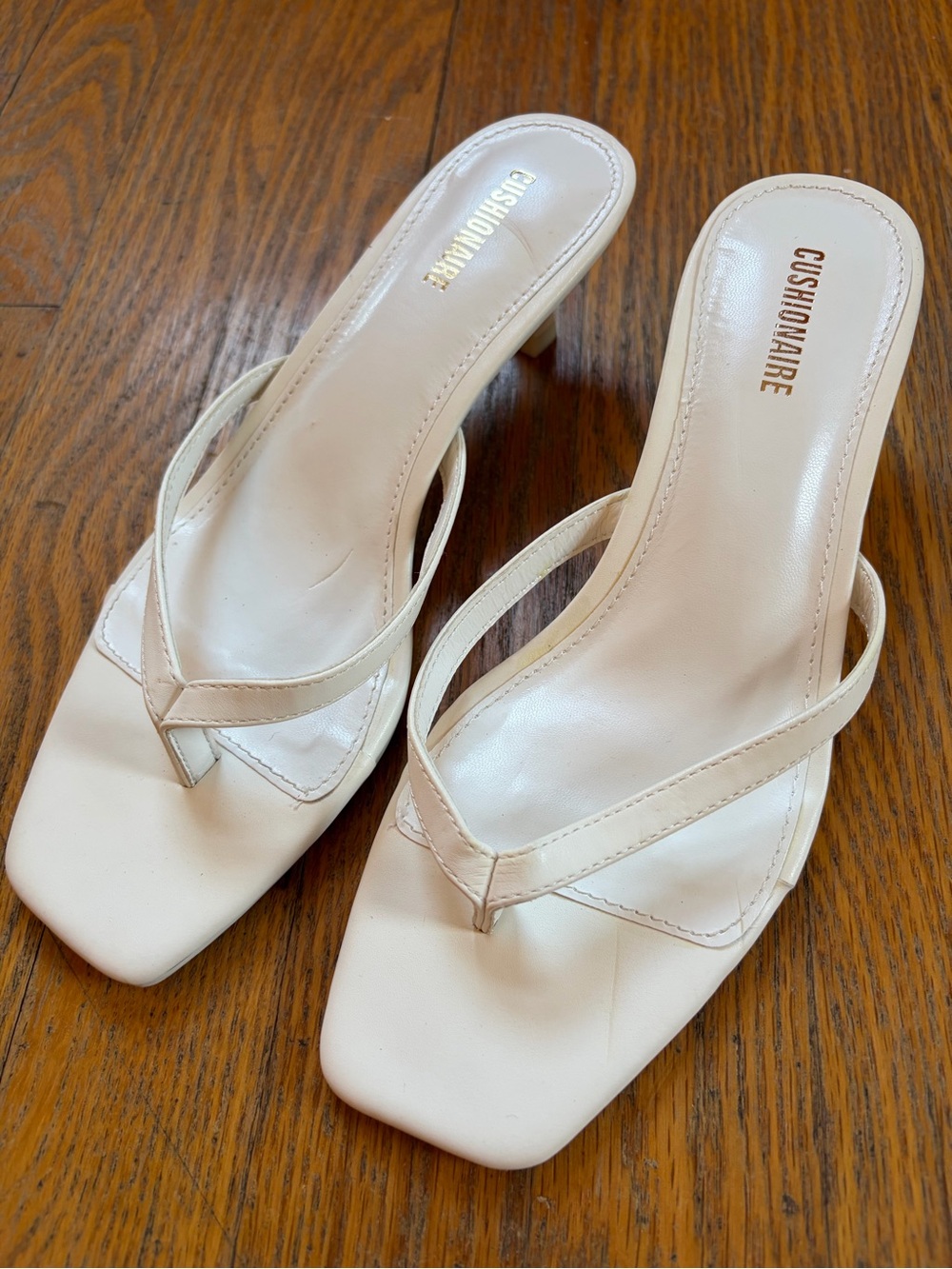 CUSHIONAIRE Women's Miami Kitten Heel Thong Sandals